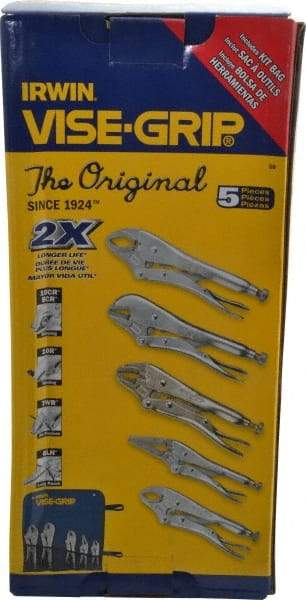 Irwin - 5 Piece Locking Plier Set - Comes in Kit Bag - Americas Industrial Supply
