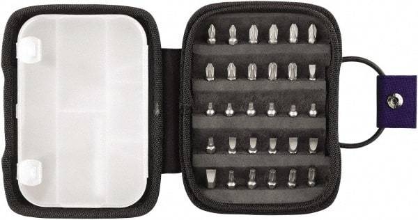 Irwin - 31 Piece, 1/4" Drive Screwdriver Bit Set - #1 to #3 Phillips, 0.05 to 1/4" Hex, 1.27 to 10mm Hex, T15 to T30 Torx, #1 to #3 Square Recess - Americas Industrial Supply