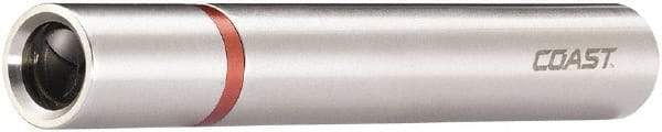 Coast Cutlery - White LED Bulb, 18 Lumens, Mini Flashlight - Silver Stainless Steel Body, 1 AAA Alkaline Battery Included - Americas Industrial Supply