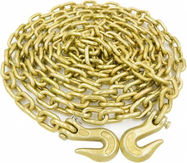Value Collection - 5/16" Welded Tie Down Chain - 4,700 Lb Capacity, Grade 70, Yellow Chromate Zinc Finish - Americas Industrial Supply