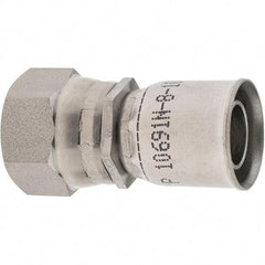 Parker - 3/4-16 Female JIC Stainless Steel Hydraulic Hose Female JIC 37° Swivel & Straight Fitting - -10 Hose Size, 5/8" Hose Diam - Americas Industrial Supply
