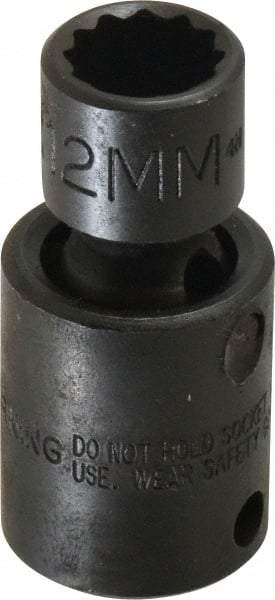 Proto - 3/8" Drive 12mm Standard Universal Impact Socket - 6 Points, 2" OAL - Americas Industrial Supply