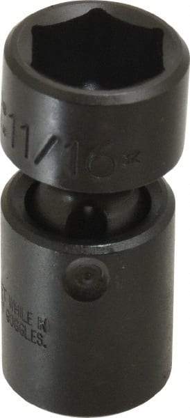 Proto - 3/8" Drive 11/16" Standard Universal Impact Socket - 6 Points, 2" OAL - Americas Industrial Supply