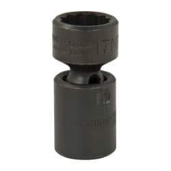 Proto - 3/8" Drive 17mm Deep Universal Impact Socket - 12 Points, 2-3/32" OAL - Americas Industrial Supply