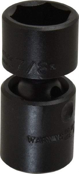 Proto - 1/2" Drive 7/8" Standard Universal Impact Socket - 6 Points, 2-19/32" OAL - Americas Industrial Supply