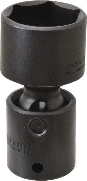 Proto - 1/2" Drive 1-1/4" Standard Universal Impact Socket - 6 Points, 3-13/64" OAL - Americas Industrial Supply