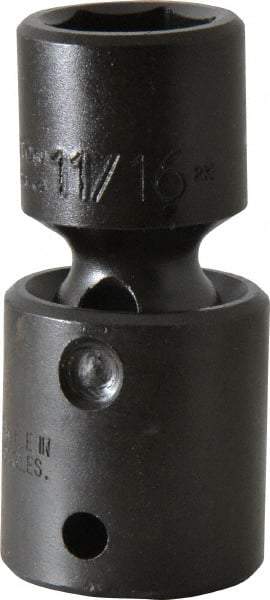 Proto - 1/2" Drive 11/16" Standard Universal Impact Socket - 6 Points, 2-19/32" OAL - Americas Industrial Supply