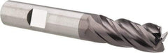 SGS - 1/2", 4 Flute, Single End, Solid Carbide, 0.03" Corner Radius End Mill - 3-1/4" OAL, Right Hand Flute, 1-1/4" LOC, Right Hand Cut - Americas Industrial Supply