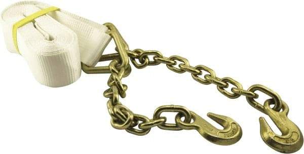 Erickson Manufacturing - 25' Long x 3" Wide, 18,000 Lb Basket Capacity, Polyester Blend Web Sling - White - Americas Industrial Supply