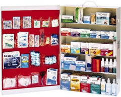 Medique - 1,500 Piece, 150 Person, Industrial First Aid Kit - 19-1/4" Wide x 28-1/2" Deep x 6" High, Metal Cabinet - Americas Industrial Supply