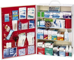 Medique - 1,300 Piece, 125 Person, Industrial First Aid Kit - 15-1/4" Wide x 22-1/4" Deep x 5-1/2" High, Metal Cabinet - Americas Industrial Supply