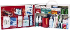Medique - 900 Piece, 75 Person, Industrial First Aid Kit - 15-1/4" Wide x 10-1/2" Deep x 4-3/4" High, Metal Cabinet - Americas Industrial Supply