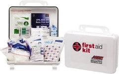 Medique - 100 Piece, 10 Person, Industrial First Aid Kit - 9-1/4" Wide x 6-3/4" Deep x 3" High, Plastic Case - Americas Industrial Supply