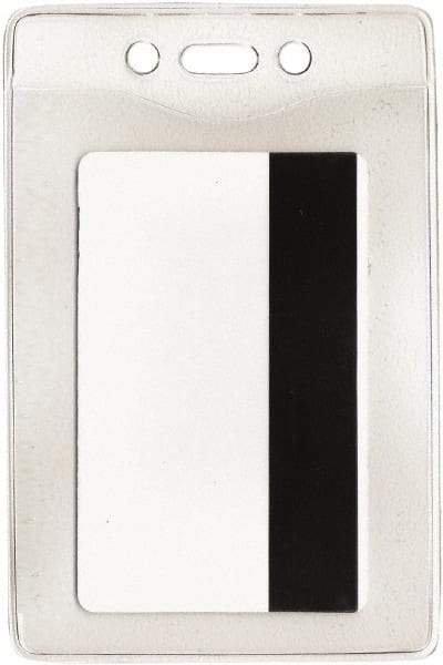 ADVANTUS - Clip-On Badge Holder - Clear - Americas Industrial Supply