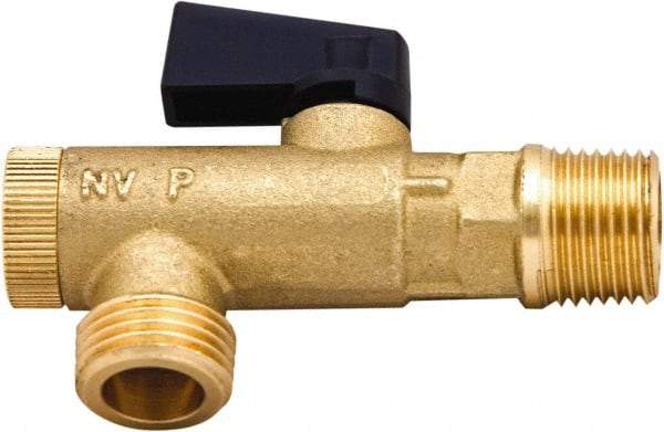 PRO-SOURCE - 1/8 x 1/2" Pipe, NPT Port, Brass Filter Ball Valve - Inline - One Way Flow, NPT Ends, Wedge Handle, 725 WOG - Americas Industrial Supply