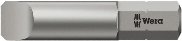 Wera - 3mm x 32mm Blade, 1/4" Drive Slotted Screwdriver Bit - 1-1/4" OAL - Americas Industrial Supply