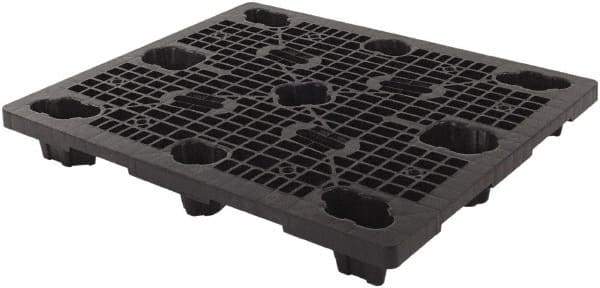 LEWISBins+ - 40.2" Long x 48.2" & Wide x 5-3/4" High Polypropylene Nestable Pallet - 12,000 Lb Static Capacity, Black - Americas Industrial Supply