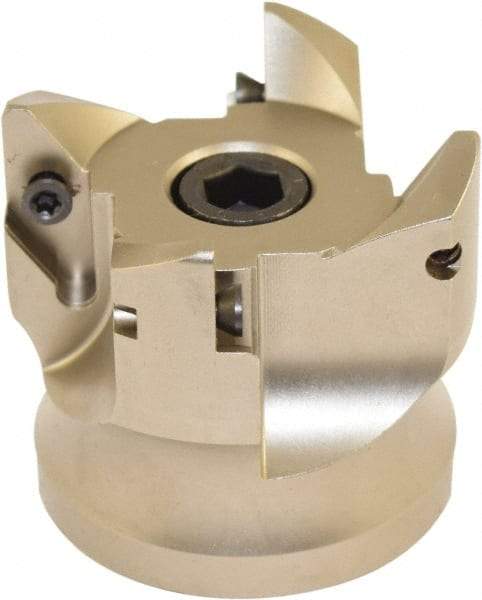 Millstar - 4 Inserts, 66mm Cut Diam, 27mm Arbor Diam, Indexable Square-Shoulder Face Mill - 0/90° Lead Angle, 60mm High, VCGT Insert Compatibility, Series ASMN - Americas Industrial Supply