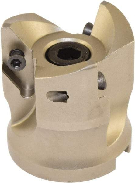Millstar - 3 Inserts, 2" Cut Diam, 3/4" Arbor Diam, Indexable Square-Shoulder Face Mill - 0/90° Lead Angle, 2-1/8" High, VCGT Insert Compatibility, Series ASMN - Americas Industrial Supply