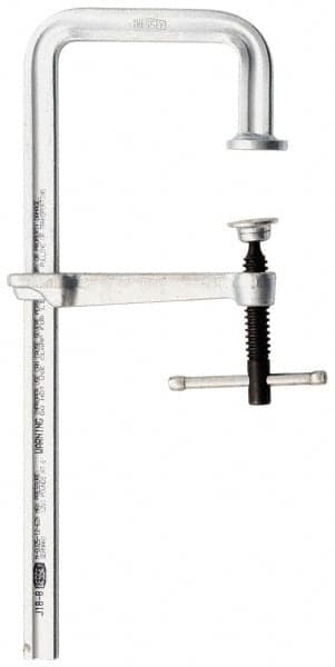 Bessey - 4-3/4" Deep Throat, 8" Max Capacity, Step Over Sliding Arm Clamp - 880 Lb Clamping Pressure, 5/8" Spindle Diam - Americas Industrial Supply