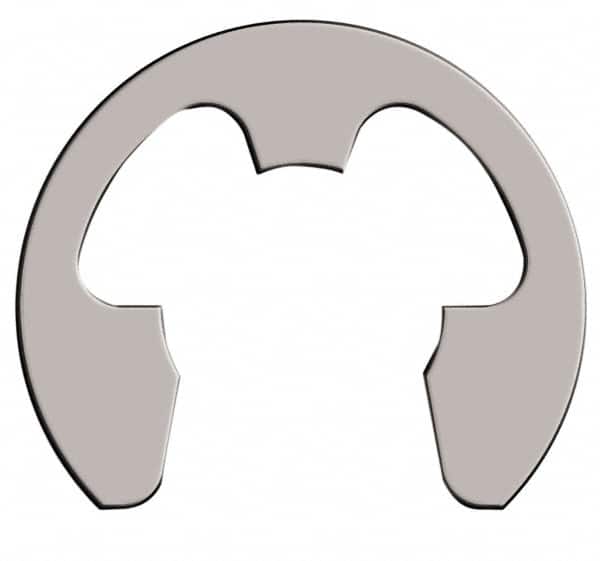 Rotor Clip - 0.675" Groove Diam, 7/8" Shaft Diam, Stainless Steel, E Style External Retaining Rings - 0.056" Groove Width, 0.1" Groove Depth, 0.05" Ring Thickness, Grade 15-7 Grade 632 - Americas Industrial Supply