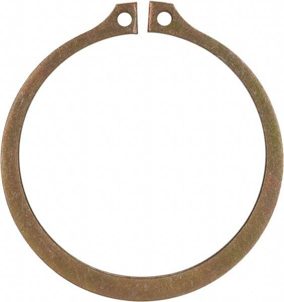 Rotor Clip - 2.36" Groove Diam, 2-1/2" Shaft Diam, Zinc Yellow Dichromate Steel, Snap External Retaining Rings - 0.086" Groove Width, 0.07" Groove Depth, 0.078" Ring Thickness, Grade 1060-1090 - Americas Industrial Supply