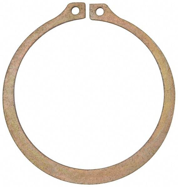 Rotor Clip - 2.481" Groove Diam, 2-5/8" Shaft Diam, Zinc Yellow Dichromate Steel, Snap External Retaining Rings - 0.086" Groove Width, 0.072" Groove Depth, 0.078" Ring Thickness, Grade 1060-1090 - Americas Industrial Supply