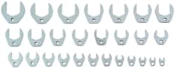 Proto - 27 Piece 3/8" Drive Open End Crowfoot Wrench Set - 3/8 to 2" - Americas Industrial Supply