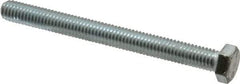 Made in USA - 3/8-16 UNC, 4" Length Under Head Hex Head Cap Screw - Fully Threaded, Grade 5 Steel, Zinc-Plated Finish, 9/16" Hex - Americas Industrial Supply