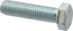 Made in USA - 1/2-13 UNC, 2" Length Under Head Hex Head Cap Screw - Fully Threaded, Grade 5 Steel, Zinc-Plated Finish, 3/4" Hex - Americas Industrial Supply