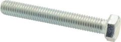 Made in USA - 1/2-13 UNC, 3-1/2" Length Under Head Hex Head Cap Screw - Fully Threaded, Grade 5 Steel, Zinc-Plated Finish, 3/4" Hex - Americas Industrial Supply