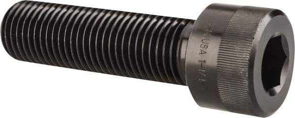 Holo-Krome - 1-1/4 - 7 UNC Hex Socket Drive, Socket Cap Screw - Alloy Steel, Black Oxide Finish, Partially Threaded, 4-1/2" Length Under Head - Americas Industrial Supply