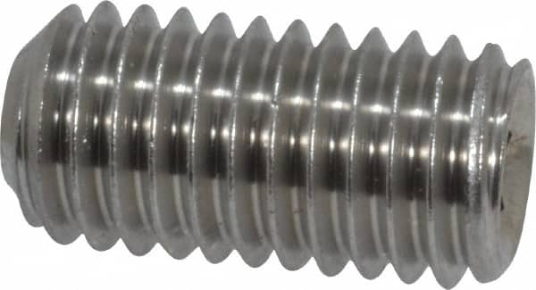 Value Collection - 1/2-13 UNC, 1" OAL, Cup Point Set Screw - Grade 18-8 Stainless Steel, 1/4" Key - Americas Industrial Supply