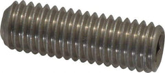 Value Collection - 1/2-13 UNC, 1-1/2" OAL, Cup Point Set Screw - Grade 18-8 Stainless Steel, 1/4" Key - Americas Industrial Supply