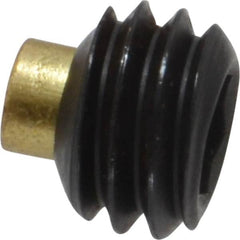 Made in USA - 3/8-16 UNC, 1/4" Length of Thread, Soft Tip Point Set Screw - Grade 8 Alloy Steel - Americas Industrial Supply