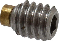 Made in USA - #8-32 UNC, 3/16" Length of Thread, Soft Tip Point Set Screw - Grade 18-8 Stainless Steel - Americas Industrial Supply