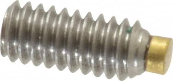 Made in USA - #8-32 UNC, 3/8" Length of Thread, Soft Tip Point Set Screw - Grade 18-8 Stainless Steel - Americas Industrial Supply