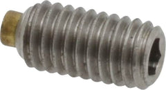 Made in USA - #10-32 UNF, 3/8" Length of Thread, Soft Tip Point Set Screw - Grade 18-8 Stainless Steel - Americas Industrial Supply