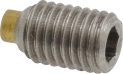 Made in USA - 1/4-28 UNF, 3/8" Length of Thread, Soft Tip Point Set Screw - Grade 18-8 Stainless Steel - Americas Industrial Supply