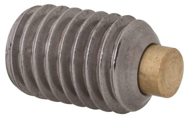Made in USA - 1/2-13 UNC, 3/4" Length of Thread, Soft Tip Point Set Screw - Grade 18-8 Stainless Steel - Americas Industrial Supply