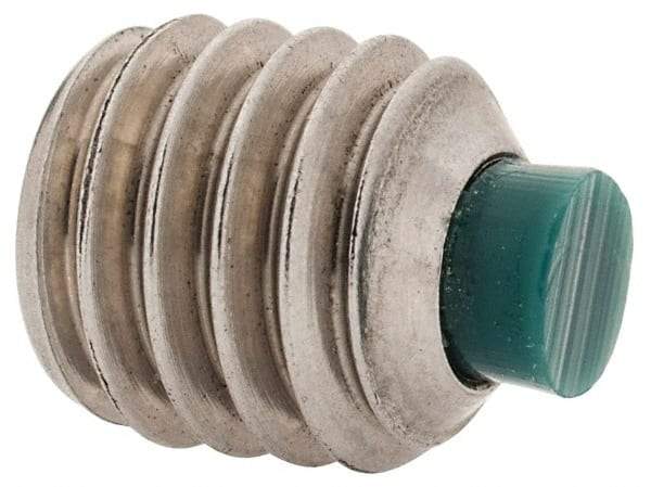Made in USA - 3/8-16 UNC, 3/8" Length of Thread, Soft Tip Point Set Screw - Grade 18-8 Stainless Steel - Americas Industrial Supply