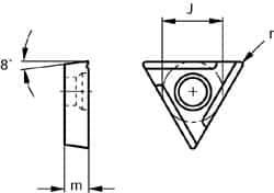 Dorian Tool - 5" Cut Diam, 1-1/2" Arbor Hole, 0.416" Max Depth of Cut, 45° Indexable Chamfer & Angle Face Mill - 8 Inserts, APKT-1604 Insert, Right Hand Cut, Through Coolant, Series APKT Cutter - Americas Industrial Supply