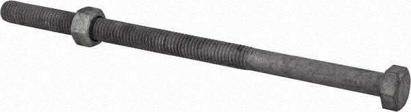 Value Collection - 1/2-13 Thread, 9" Length Under Head, Steel Hex Head Bolt - Hot Dipped Galvanized Coated, 3/4" Hex, UNC Thread, ANSI/ASME B18.2.2 & ASME B18.2.1, Grade 2 - Americas Industrial Supply