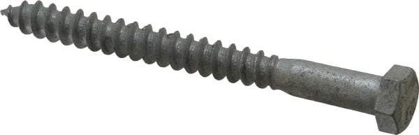 Value Collection - 3/8" Screw, 4" Length Under Head, Steel, Hex Head Lag Screw - Hot Dipped Galvanized, AISI 1006, ASME B18.2.1 Fastner, Grade 1006-1022 - Americas Industrial Supply