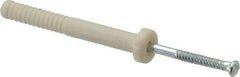 Value Collection - 1/4" Diam, 1/4" Drill, 2" OAL, Hammer Drive Concrete Anchor - Nylon, Zinc-Plated Finish, Round Head - Americas Industrial Supply