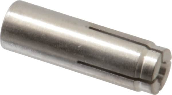 Value Collection - 3/8" Diam, 3/8" Drill, 1-9/16" OAL, 2" Min Embedment Drop-In Concrete Anchor - 303 Stainless Steel, Zinc-Plated Finish, 5/8" Thread Length - Americas Industrial Supply