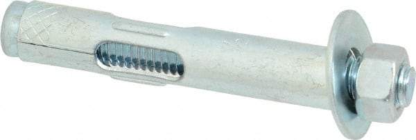 Value Collection - 1/2" Diam, 1/2" Drill, 3" OAL, Sleeve Concrete Anchor - Steel, Zinc-Plated Finish, Hex Nut Head - Americas Industrial Supply