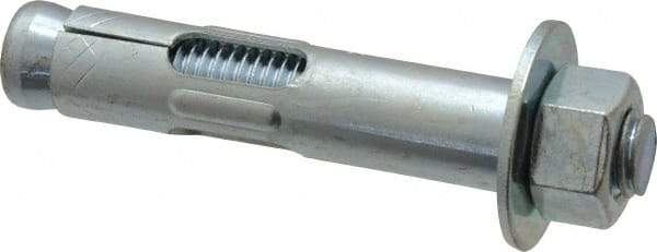 Value Collection - 5/8" Diam, 5/8" Drill, 3" OAL, 2-3/4" Min Embedment Sleeve Concrete Anchor - Steel, Zinc-Plated Finish, Hex Nut Head, Hex Drive - Americas Industrial Supply