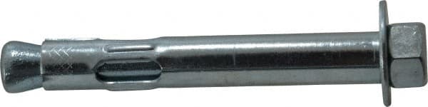 Value Collection - 5/8" Diam, 5/8" Drill, 4-1/4" OAL, 1-3/4" Min Embedment Sleeve Concrete Anchor - Steel, Zinc-Plated Finish, Hex Nut Head, Hex Drive - Americas Industrial Supply
