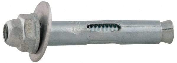 Value Collection - 1/4" Diam, 1/4" Drill, 5/8" OAL, 2-1/8" Min Embedment Sleeve Concrete Anchor - Steel, Zinc-Plated Finish, Acorn Nut Head - Americas Industrial Supply